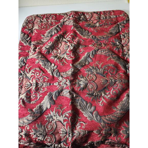 SPRINGS Red Gold Thick Rope Trim Woven Embroidered STANDARD Pillow Sham Set of 2 - Picture 3 of 11